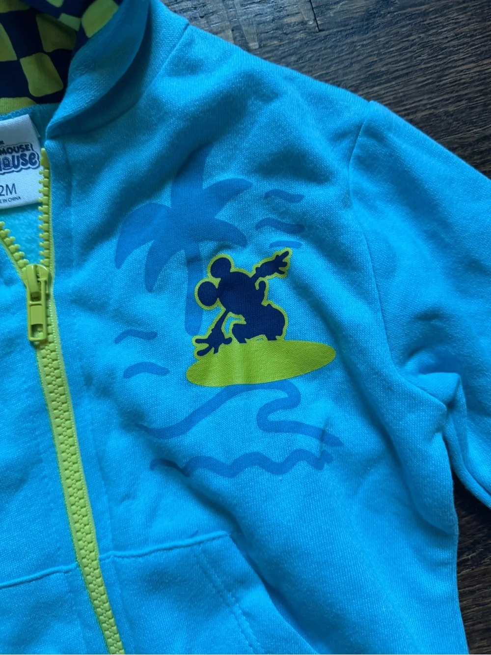 Disney Mickey Mouse Baby Boys Surf Zip up Hoodie & Shorts Set